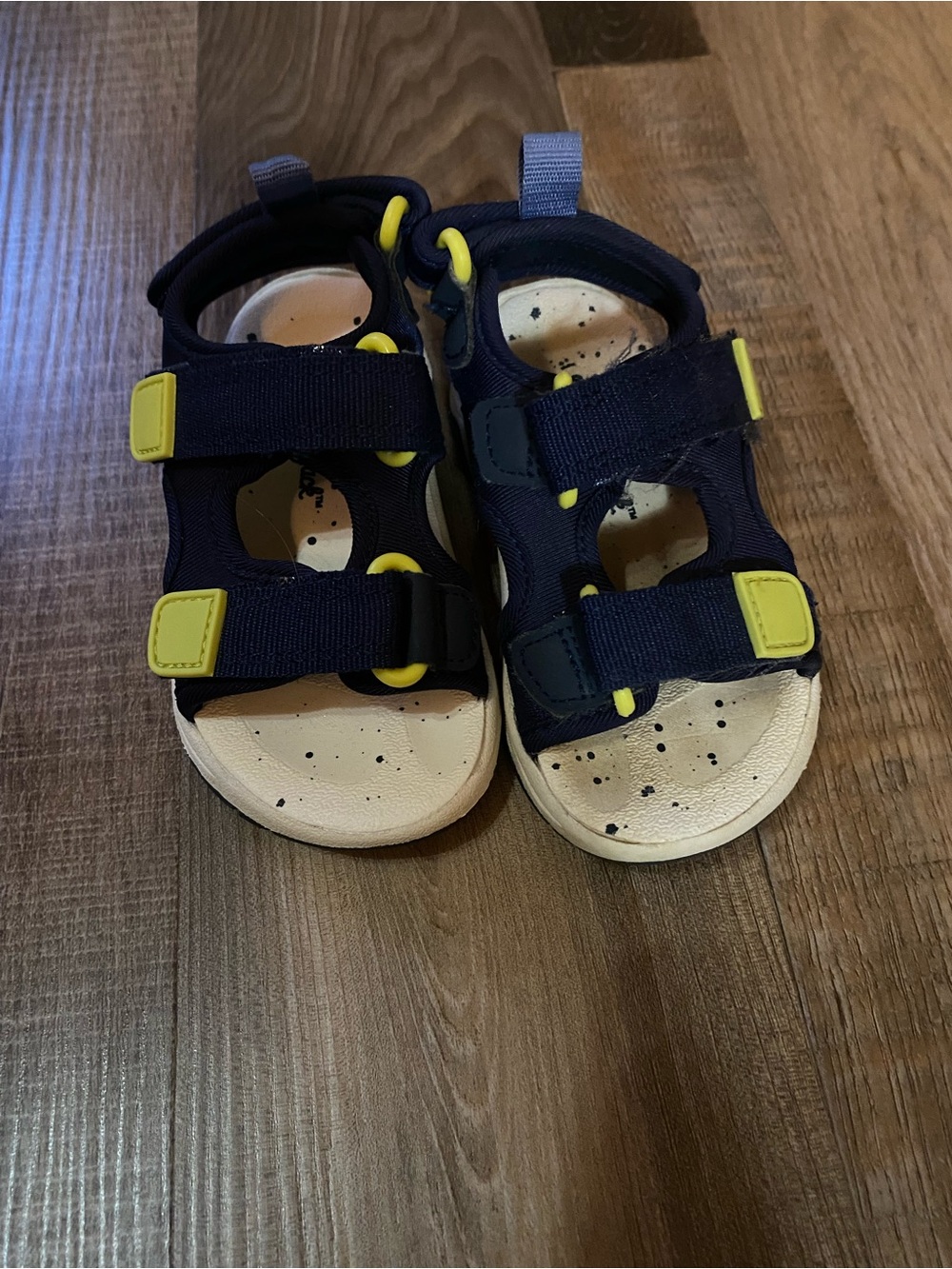 Cat & Jack Navy and Yellow Toddler Hook-and-Loop Sandals